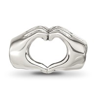 Sterling Silver Reflections Heart Hands Bead view 4