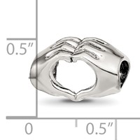 Sterling Silver Reflections Heart Hands Bead view 3