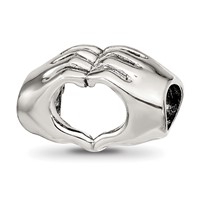 Sterling Silver Reflections Heart Hands Bead view 1