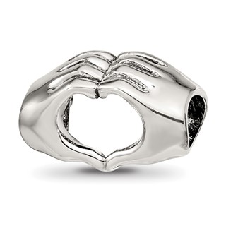 Sterling Silver Reflections Heart Hands Bead