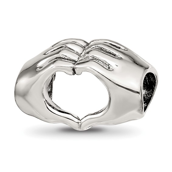 Sterling Silver Reflections Heart Hands Bead