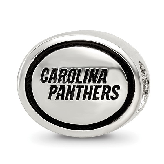 Sterling Silver Antiqued Carolina Panthers NFL Bead