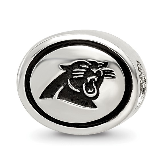 Sterling Silver Antiqued Carolina Panthers NFL Bead