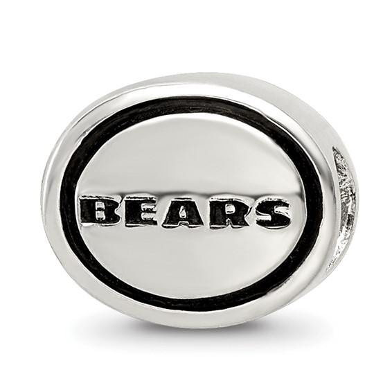 Sterling Silver Antiqued Chicago Bears NFL Bead