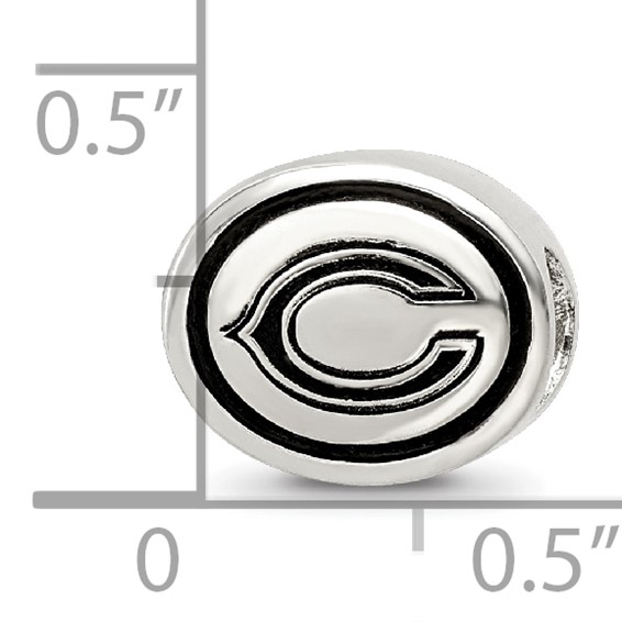 Sterling Silver Antiqued Chicago Bears NFL Bead