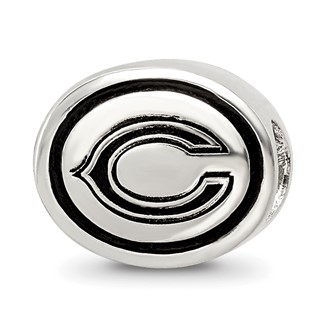 Sterling Silver Antiqued Chicago Bears NFL Bead