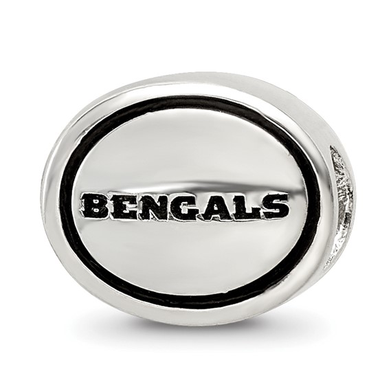 Sterling Silver Antiqued Cincinnati Bengals NFL Bead