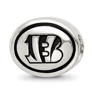 Sterling Silver Antiqued Cincinnati Bengals NFL Bead
