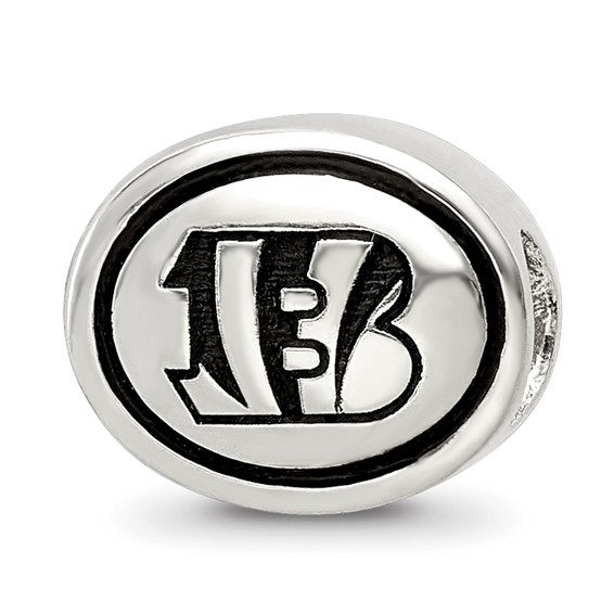 Sterling Silver Antiqued Cincinnati Bengals NFL Bead