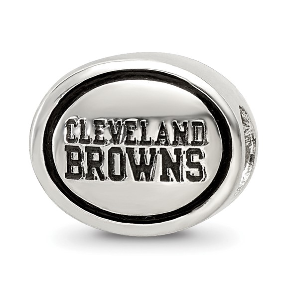 Sterling Silver Antiqued Cleveland Browns NFL Bead