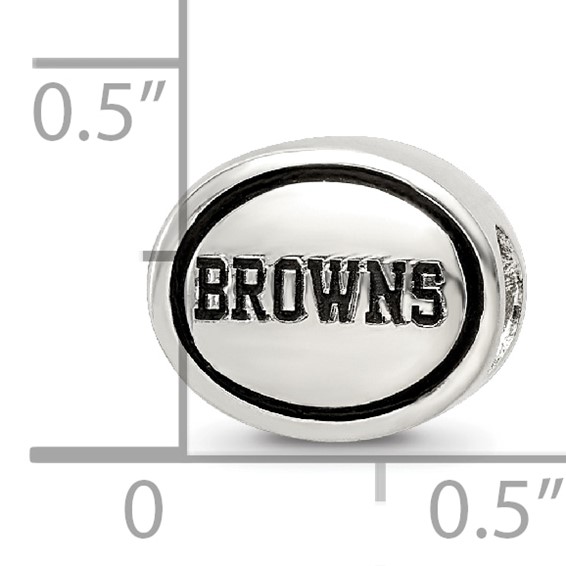 Sterling Silver Antiqued Cleveland Browns NFL Bead