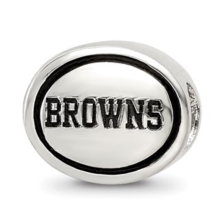 Sterling Silver Antiqued Cleveland Browns NFL Bead