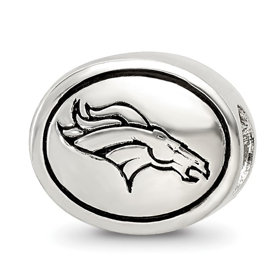 Sterling Silver Antiqued Denver Broncos NFL Bead