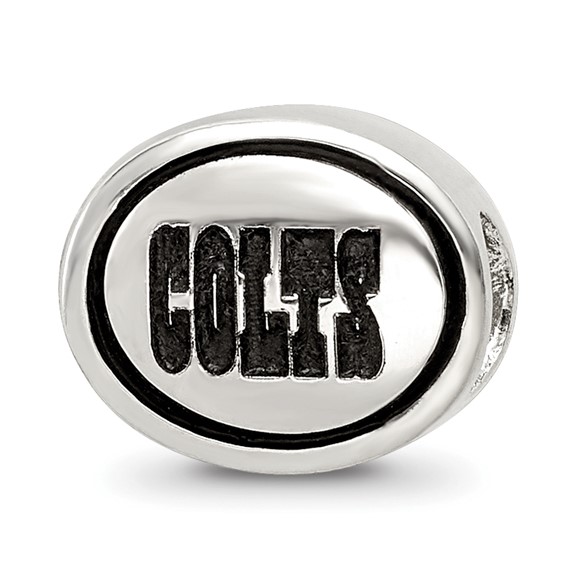 Sterling Silver Antiqued Indianapolis Colts NFL Bead