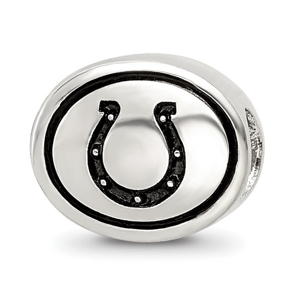 Sterling Silver Antiqued Indianapolis Colts NFL Bead