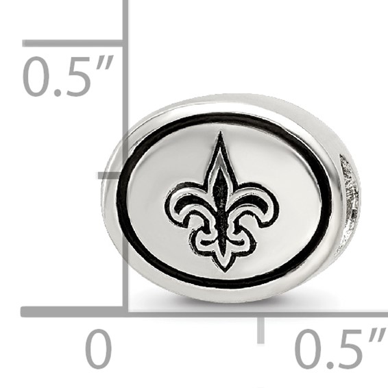 Sterling Silver Antiqued New Orleans Saints NFL Bead