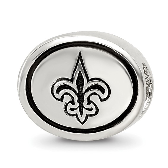 Sterling Silver Antiqued New Orleans Saints NFL Bead