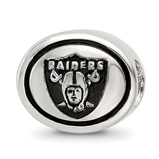 Sterling Silver Antiqued Oakland Raiders NFL Bead