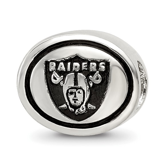 Sterling Silver Antiqued Oakland Raiders NFL Bead