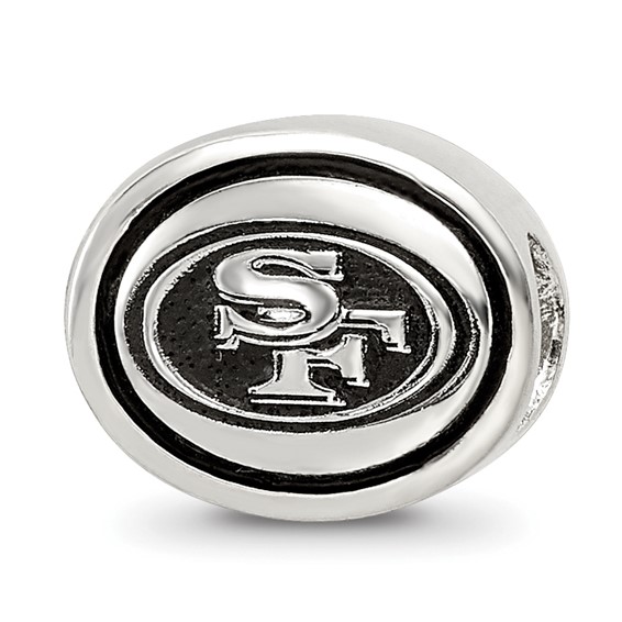 Sterling Silver Antiqued San Francisco 49ers NFL Bead