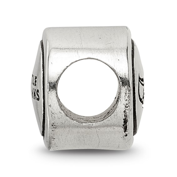 Sterling Silver Antiqued Seattle Seahawks NFL Bead