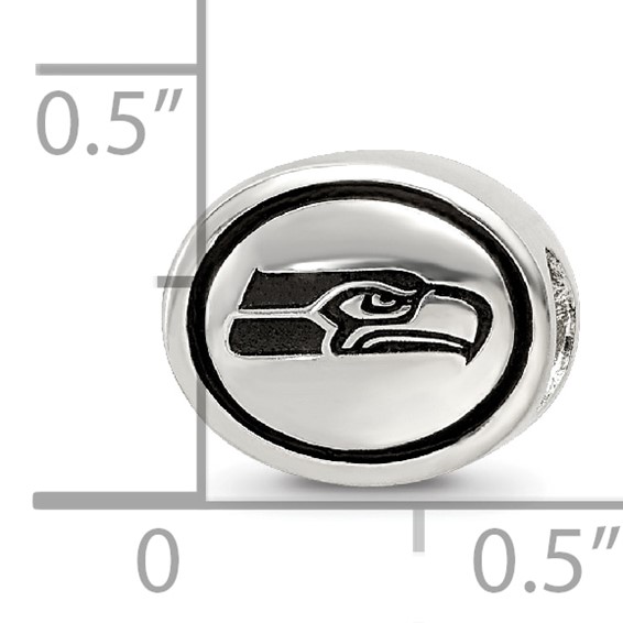 Sterling Silver Antiqued Seattle Seahawks NFL Bead