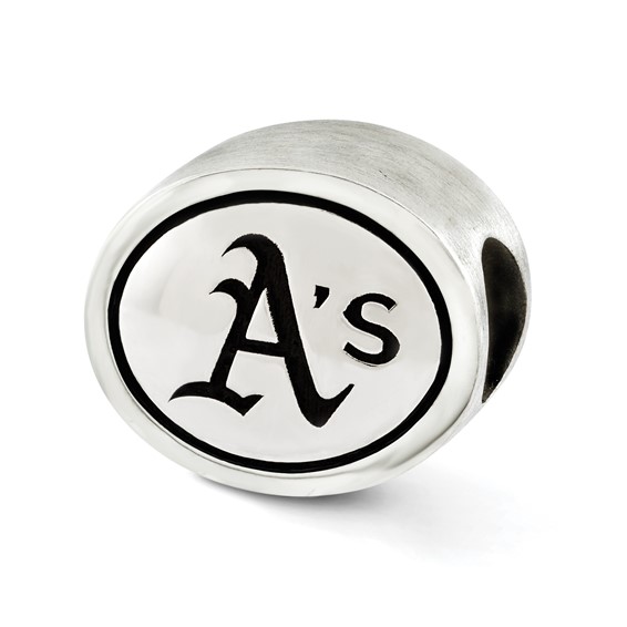 Sterling Silver MLB Siskiyou Buckle Antiqued Oakland A's Bead