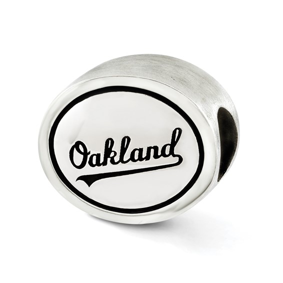 Sterling Silver MLB Siskiyou Buckle Antiqued Oakland A's Bead