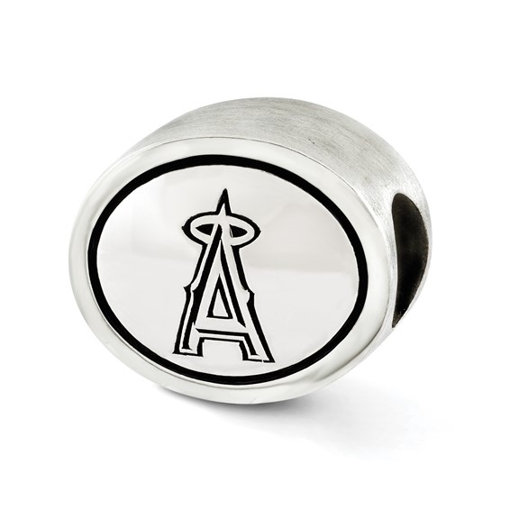 Sterling Silver MLB Siskiyou Buckle Antiqued Los Angeles Angels Bead