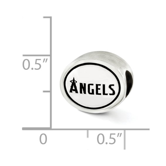 Sterling Silver MLB Siskiyou Buckle Antiqued Los Angeles Angels Bead