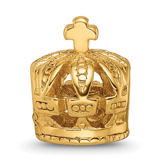 Sterling Silver Gold-plated Reflections Crown Bead