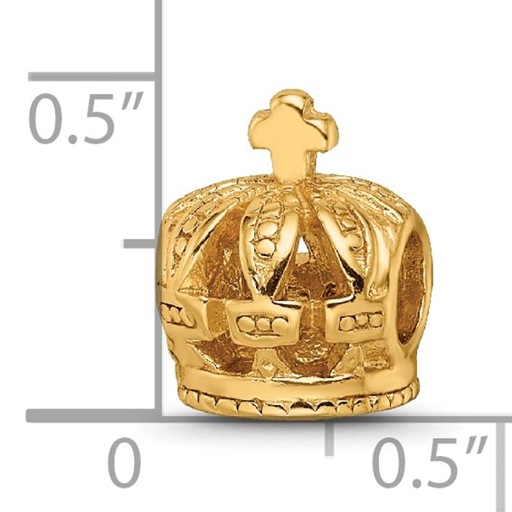 Sterling Silver Gold-plated Reflections Crown Bead