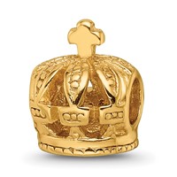 Sterling Silver Gold-plated Reflections Crown Bead view 1