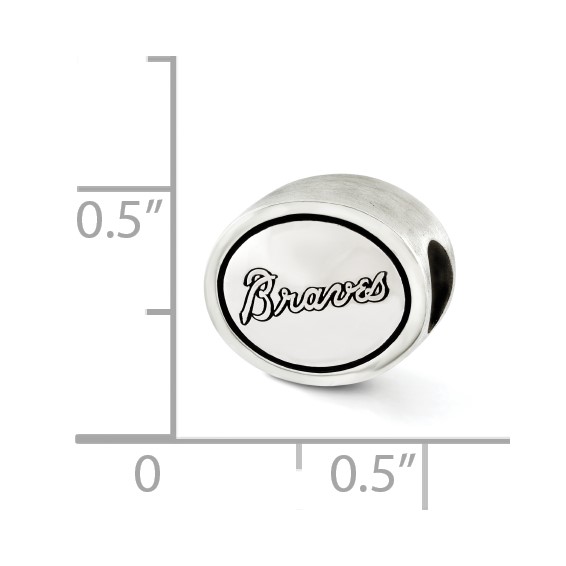 Sterling Silver MLB Siskiyou Buckle Antiqued Atlanta Braves Bead