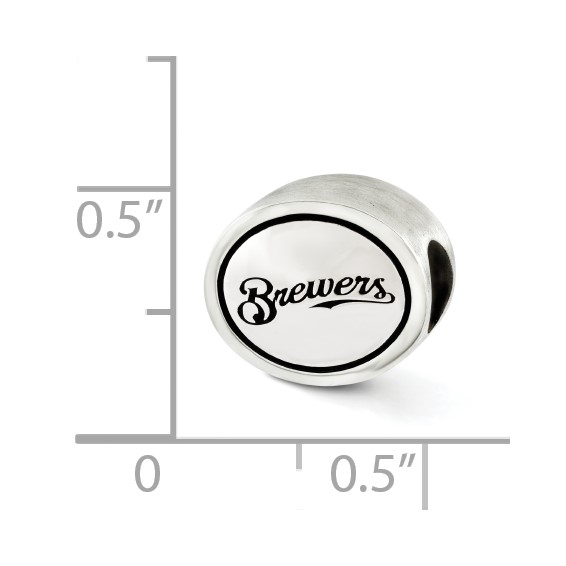 Sterling Silver MLB Siskiyou Buckle Antiqued Milwaukee Brewers Bead