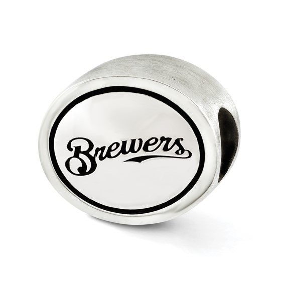 Sterling Silver MLB Siskiyou Buckle Antiqued Milwaukee Brewers Bead