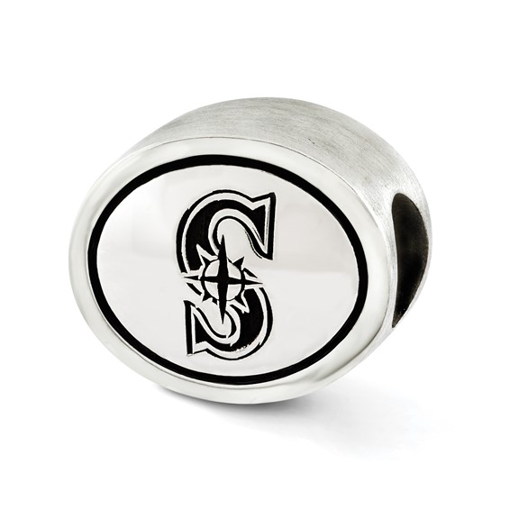 Sterling Silver MLB Siskiyou Buckle Antiqued Seattle Mariners Bead
