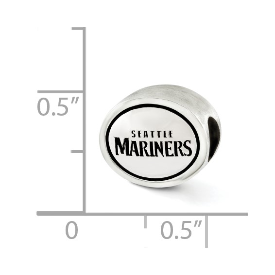 Sterling Silver MLB Siskiyou Buckle Antiqued Seattle Mariners Bead