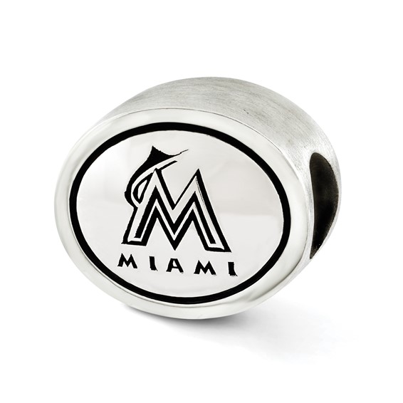Sterling Silver MLB Siskiyou Buckle Antiqued Miami Marlins Bead