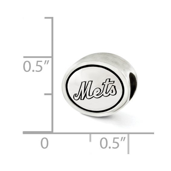 Sterling Silver MLB Siskiyou Buckle Antiqued New York Mets Bead