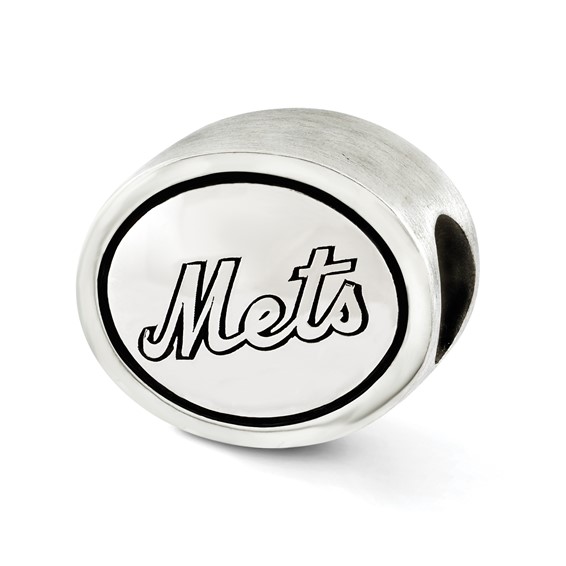 Sterling Silver MLB Siskiyou Buckle Antiqued New York Mets Bead