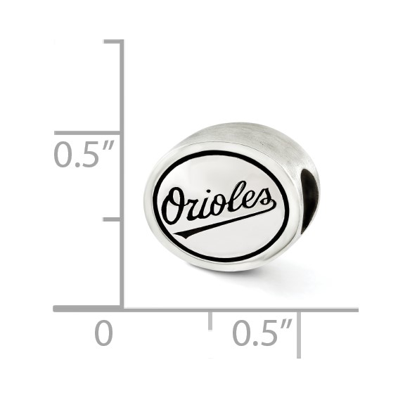 Sterling Silver MLB Siskiyou Buckle Antiqued Baltimore Orioles Bead