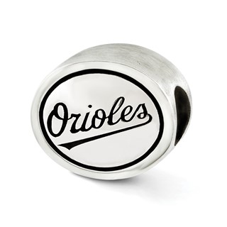 Sterling Silver MLB Siskiyou Buckle Antiqued Baltimore Orioles Bead