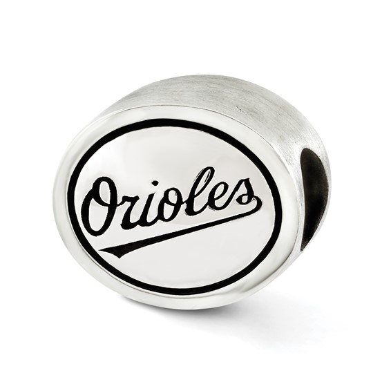 Sterling Silver MLB Siskiyou Buckle Antiqued Baltimore Orioles Bead