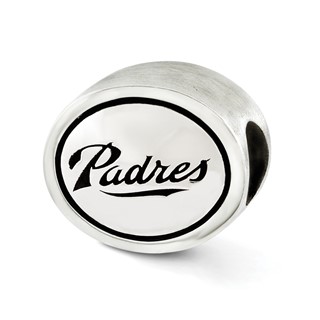 Sterling Silver MLB Siskiyou Buckle Antiqued San Diego Padres Bead