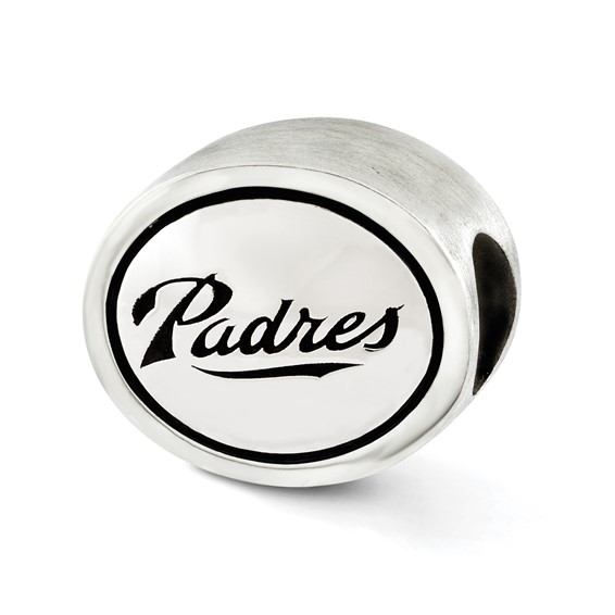 Sterling Silver MLB Siskiyou Buckle Antiqued San Diego Padres Bead