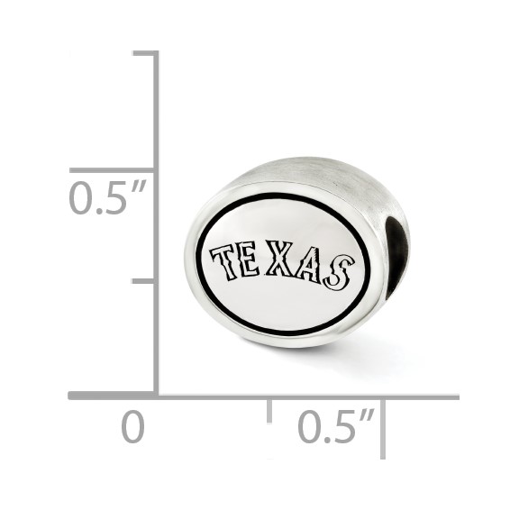 Sterling Silver MLB Siskiyou Buckle Antiqued Texas Rangers Bead