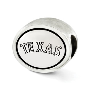 Sterling Silver MLB Siskiyou Buckle Antiqued Texas Rangers Bead