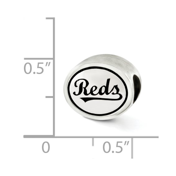 Sterling Silver MLB Siskiyou Buckle Antiqued Cincinnati Reds Bead