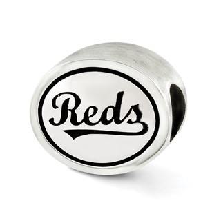 Sterling Silver MLB Siskiyou Buckle Antiqued Cincinnati Reds Bead
